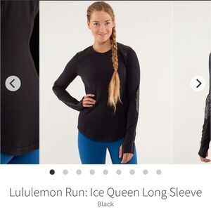 Lululemon Women's Run Ice Queen Long Sleeve Top in Black size 6